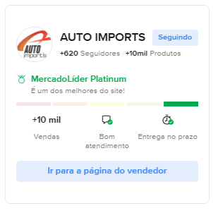 Reputação Auto Imports no Mercado Livre